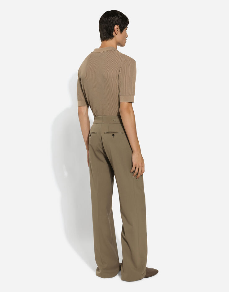Dolce & Gabbana Sartoriale Hose aus bi-elastischem Twill Beige GP07DTFUBGC