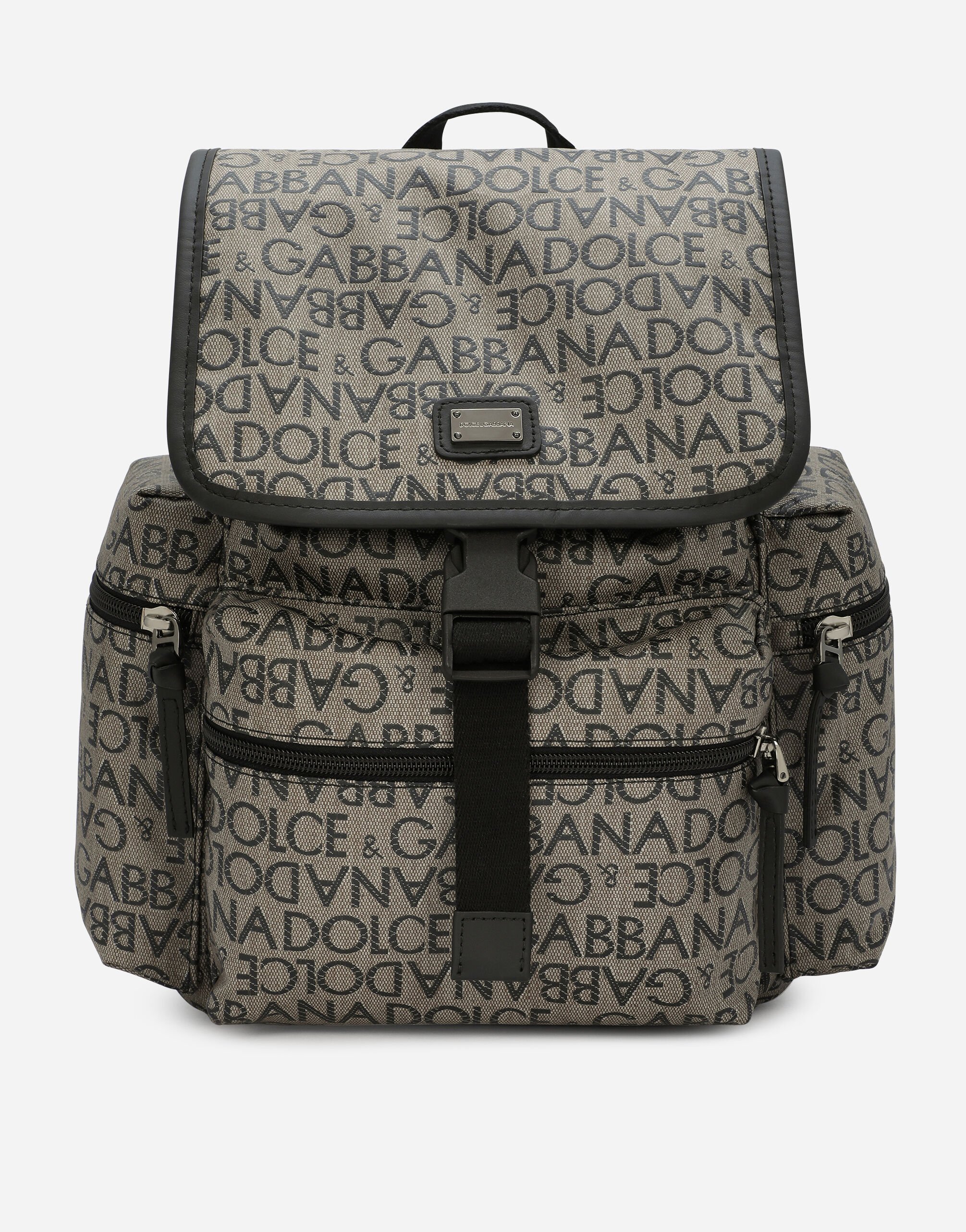 Dolce & Gabbana Coated nylon backpack with logo print Black VG400JVP187