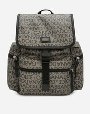 Dolce&Gabbana Coated nylon backpack with logo print Black LBKH96JCVK6