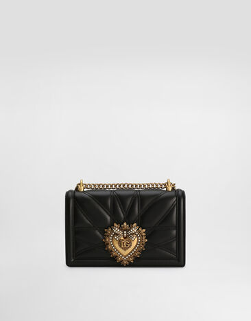 Dolce & Gabbana Medium Devotion bag in quilted nappa leather Black BB7158AW437