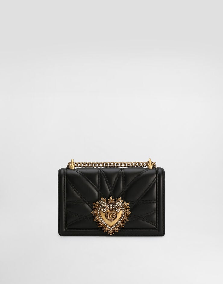 Dolce & Gabbana Medium Devotion bag in quilted nappa leather Dolce & Gabbana Medium Devotion bag in quilted nappa leather Black BB7158AW437