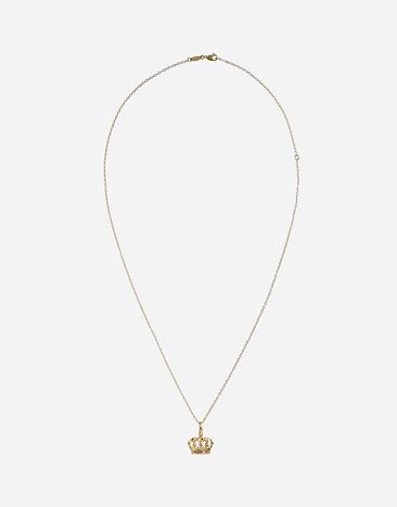 Dolce & Gabbana Pendentif Crown avec couronne en or jaune, rubis et saphir Jaune WAQP2GWSAP1