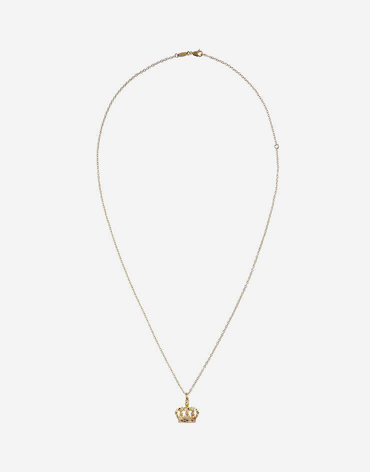 Dolce & Gabbana Anhänger Crown mit krone aus gelbgold, rubinen und saphir GOLD WALK5GWYE01