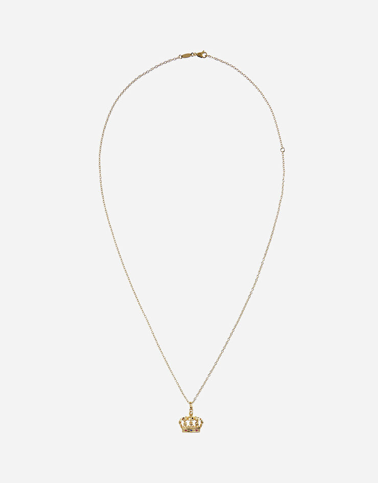 Dolce & Gabbana Pendentif Crown avec couronne en or jaune, rubis et saphir Doré WALK5GWYE01