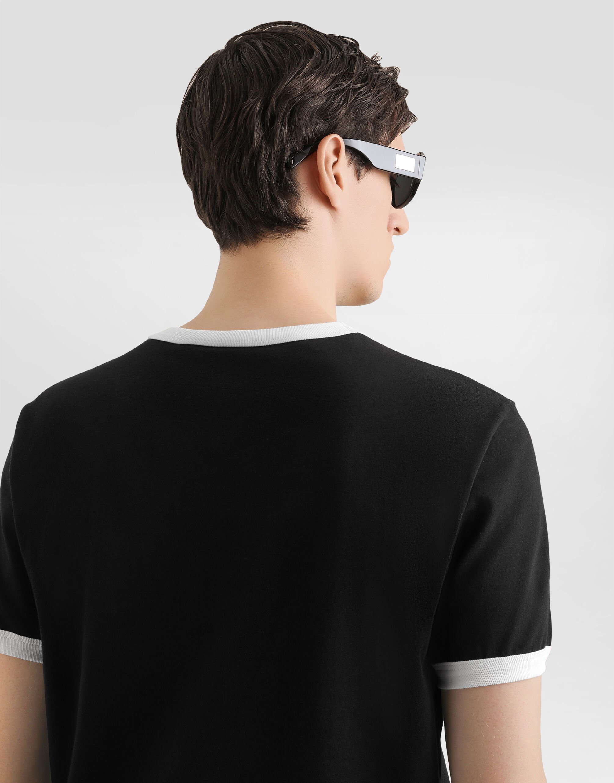 【DOLCE&GABBANA】フロックプリント コットン Tシャツ 半袖 ブラックのメンズ DGフロックプリント コットン Tシャツ
