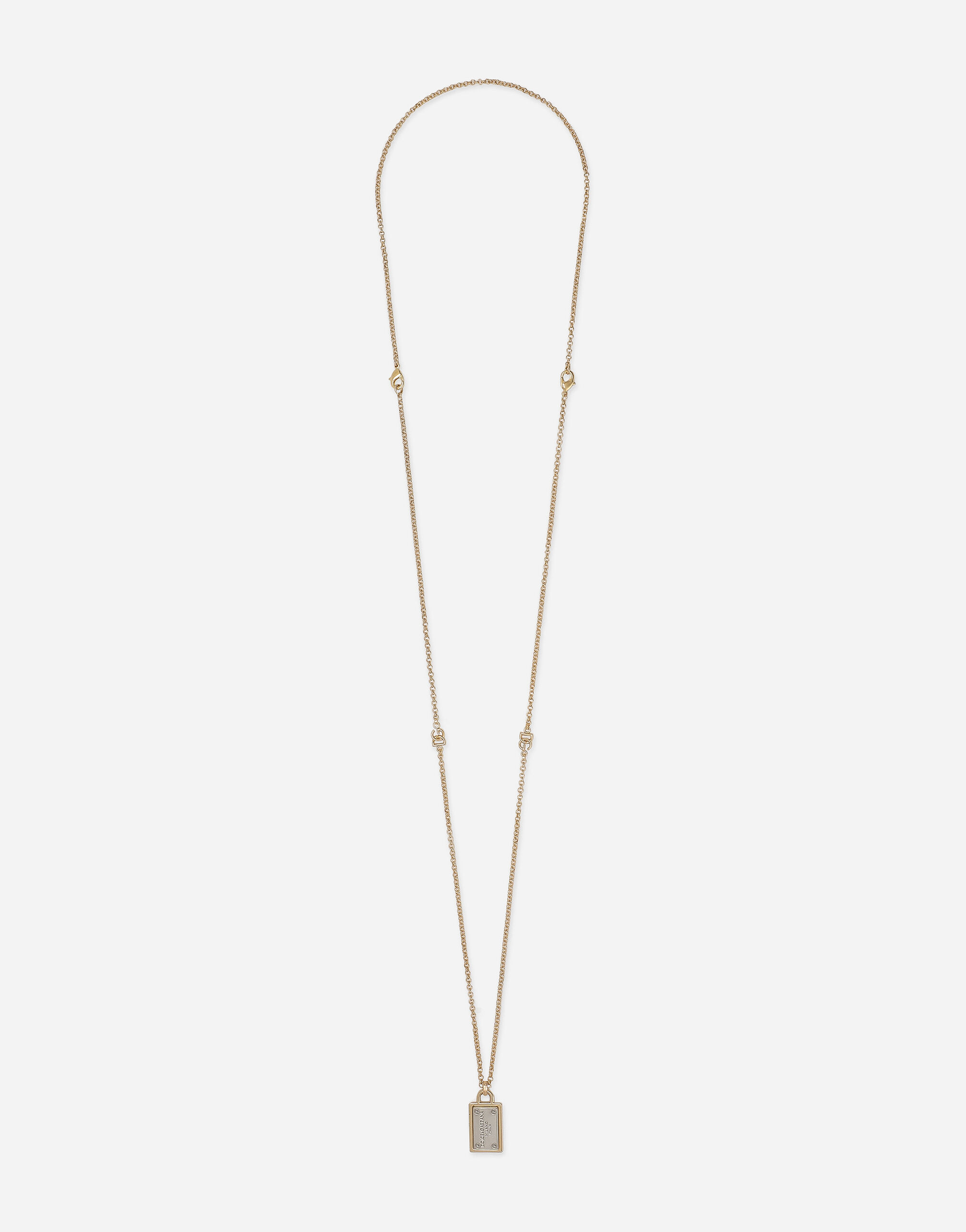 Necklace with tag in Gold for Men Dolce Gabbana US