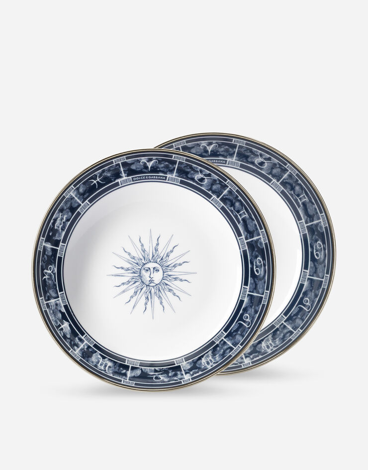 Dolce & Gabbana Set 2 Porcelain Soup Plates Dolce & Gabbana Set 2 Porcelain Soup Plates Multicolor TC0S05TCANM