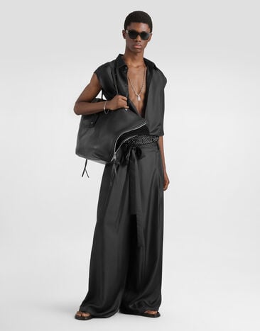 Dolce & Gabbana Silk twill trousers Black GP22FTFU1XB