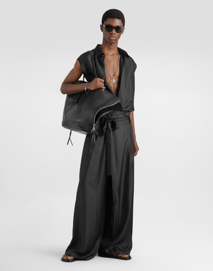 Dolce & Gabbana Silk twill trousers Black GP22FTFU1XB