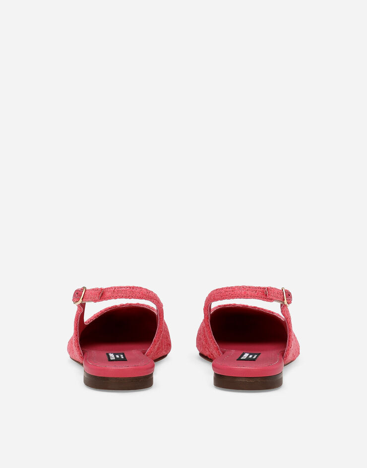 Dolce & Gabbana حذاء مفتوح من الخلف بدانتيل فوشيا D11145A7260
