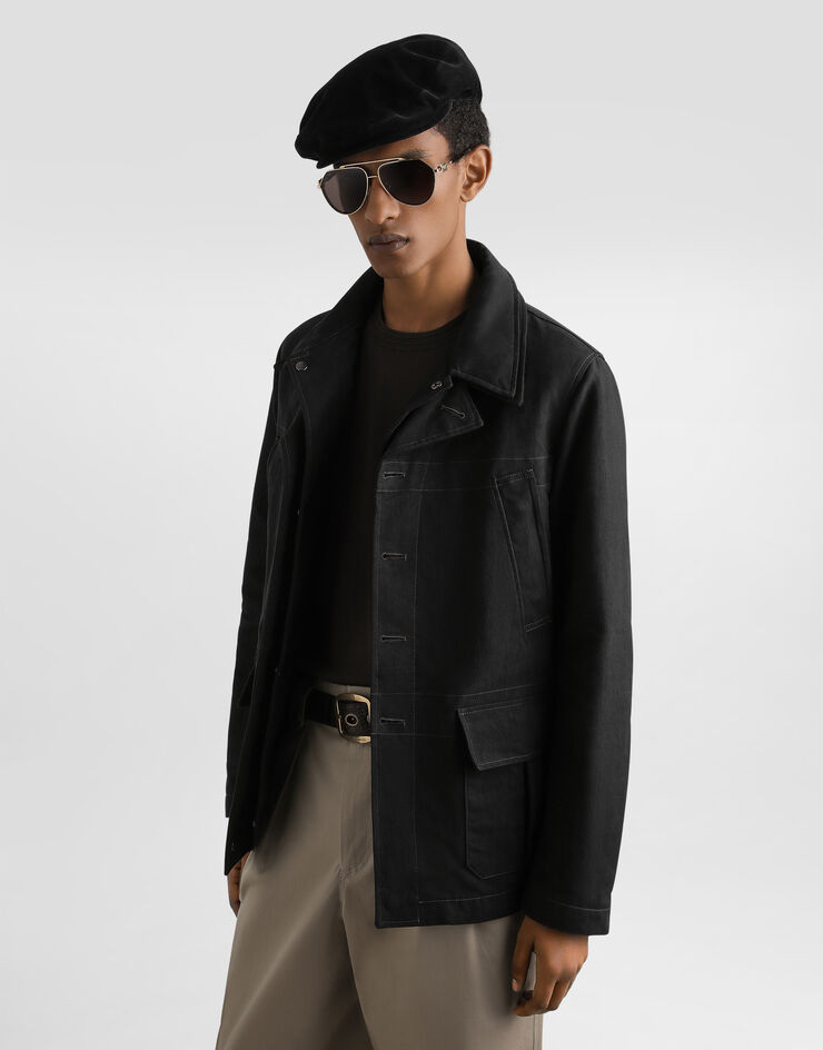 Dolce & Gabbana Natté waxed jacket Black G9BQSTHUMVU