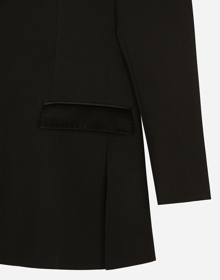 Dolce & Gabbana Veste asymétrique en gabardine de laine Noir F29ZNTFU28J