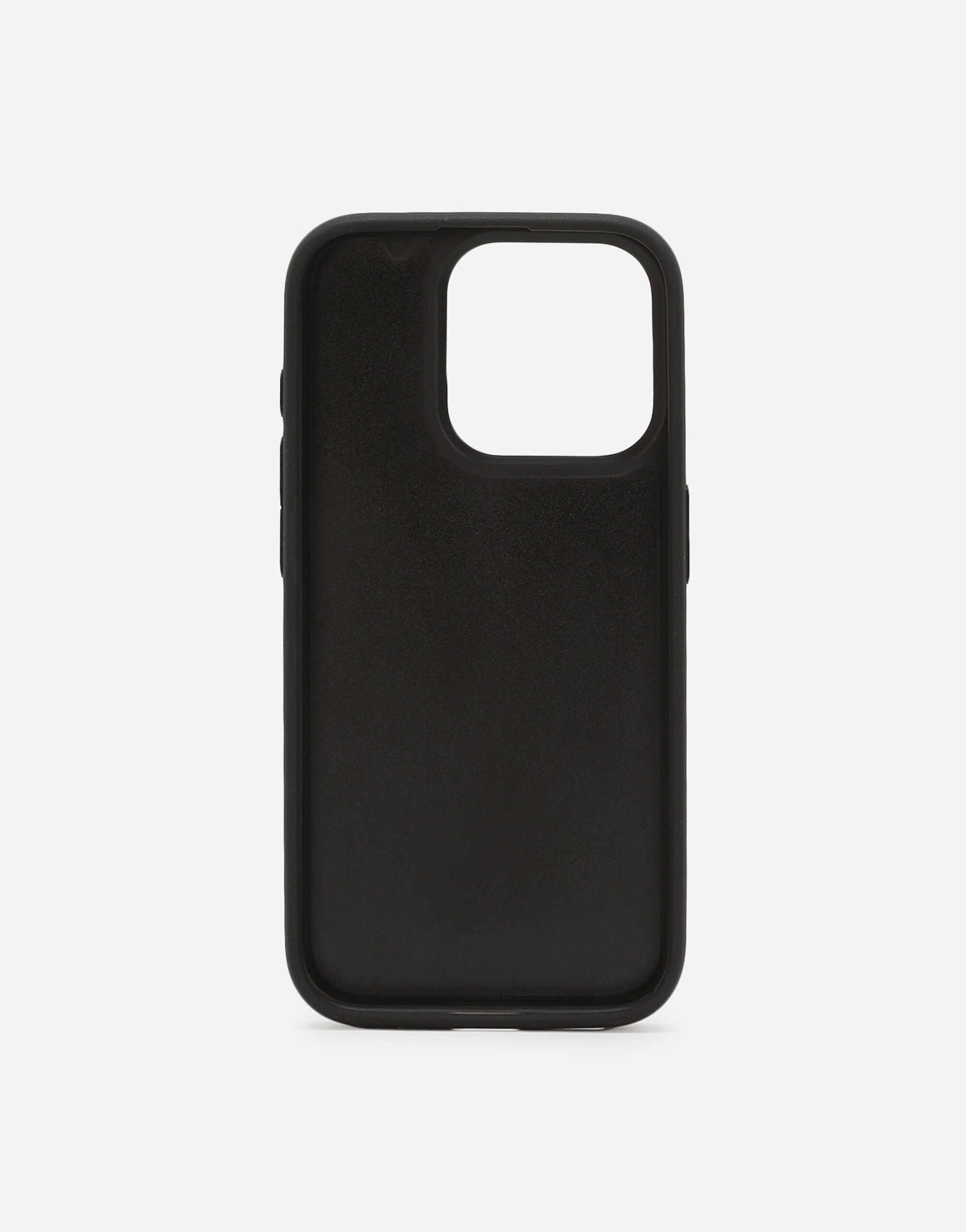 Dauphine-print calfskin iPhone 15 Pro cover in Black for Men