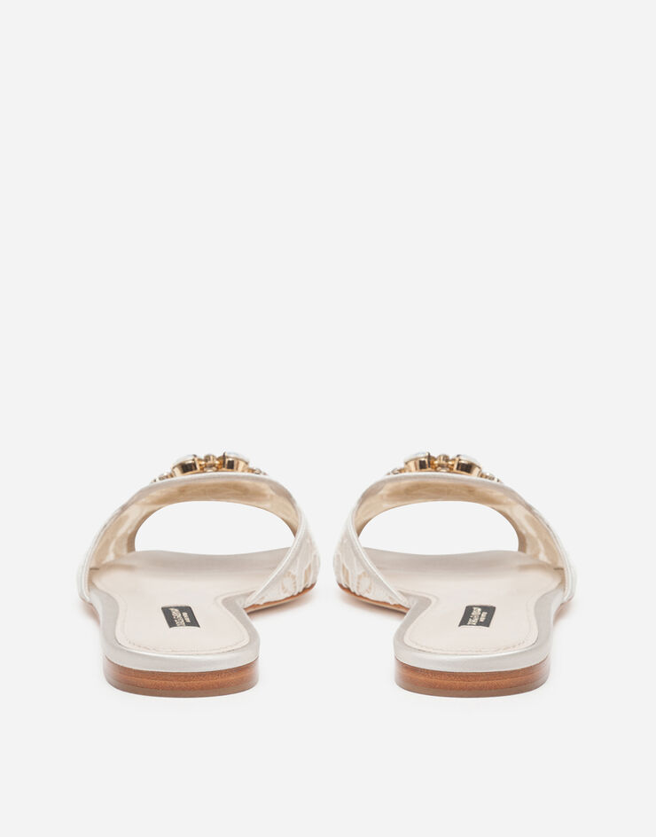 Dolce & Gabbana 蕾丝便鞋配以水晶 白 CQ0023AL198