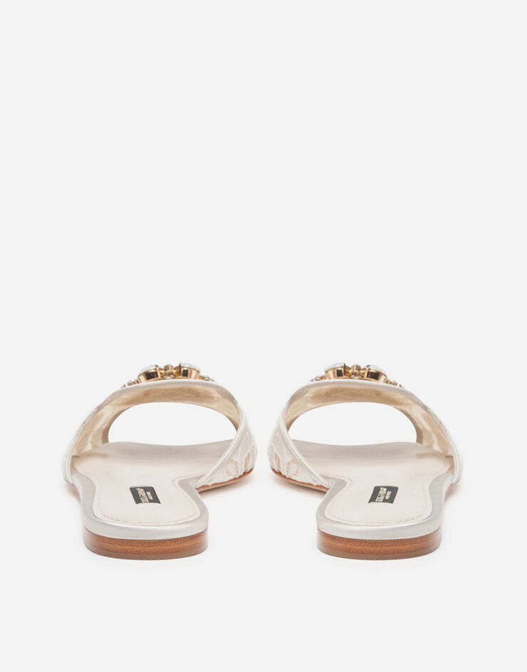 Dolce & Gabbana Mules en dentelle à cristaux Glace CQ0023AL198