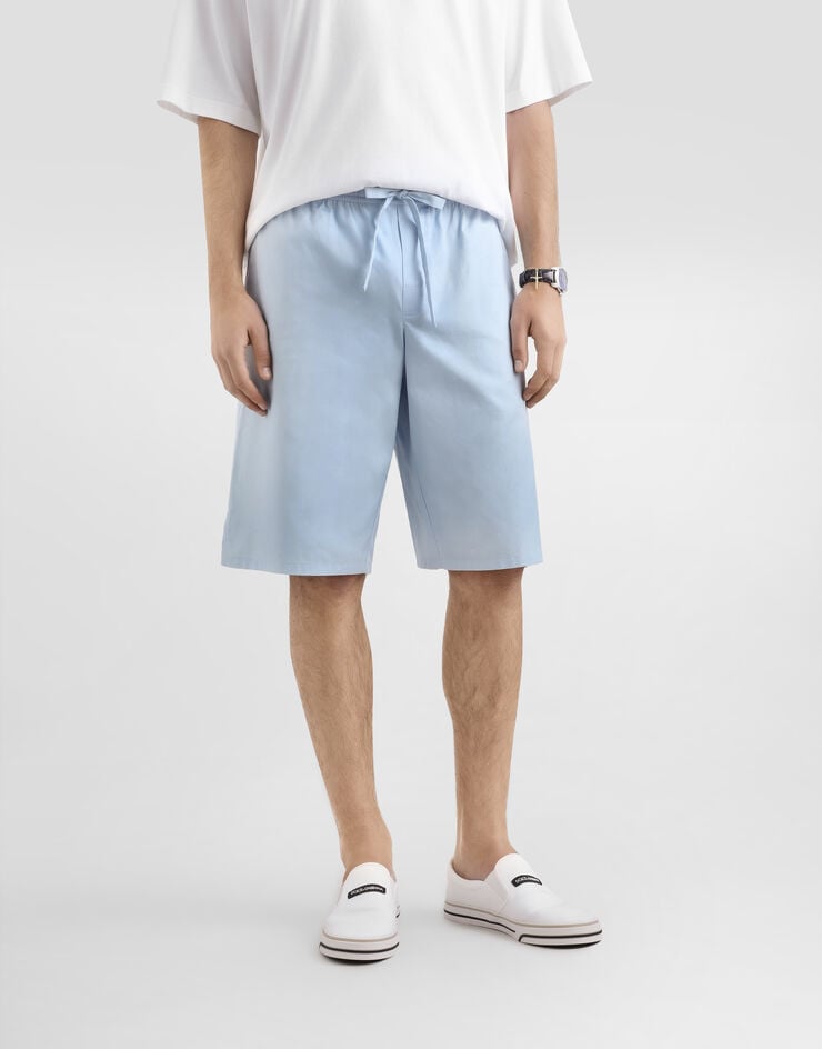 Dolce & Gabbana Logo-print vanity poplin bermuda shorts Multicolor GV37ATHS5T8