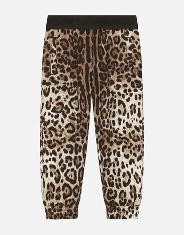 Dolce & Gabbana Jersey jogging pants with leopard print Animal Print L5JP9ZG7H7X