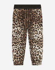 Dolce & Gabbana Jersey jogging pants with leopard print Animal Print L53DF9FS1AR