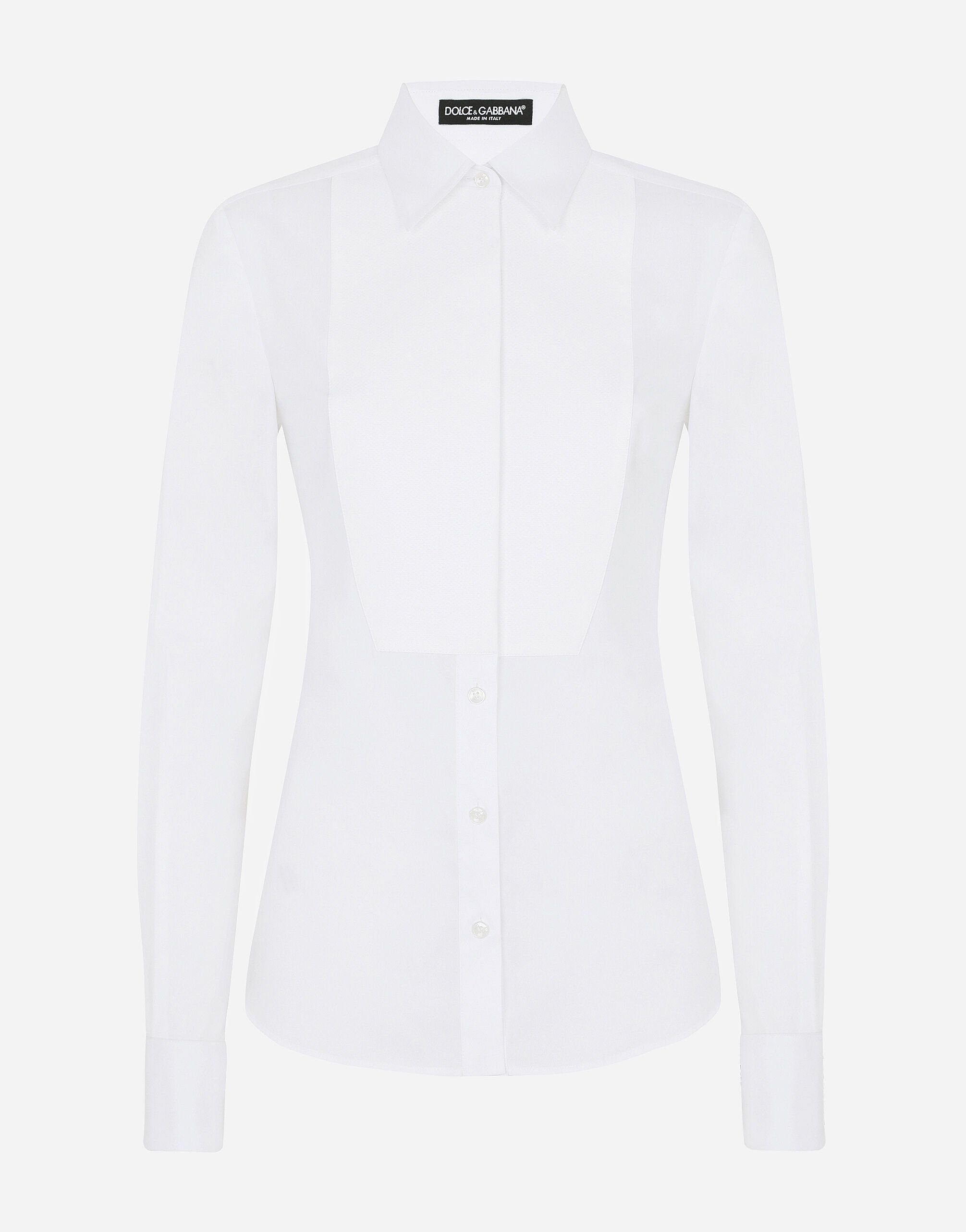 Dolce & Gabbana Stretch poplin tuxedo shirt Print F6ZT0THS5M3