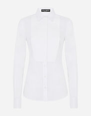 Dolce&Gabbana Stretch poplin tuxedo shirt Black F79BRTHLM9K