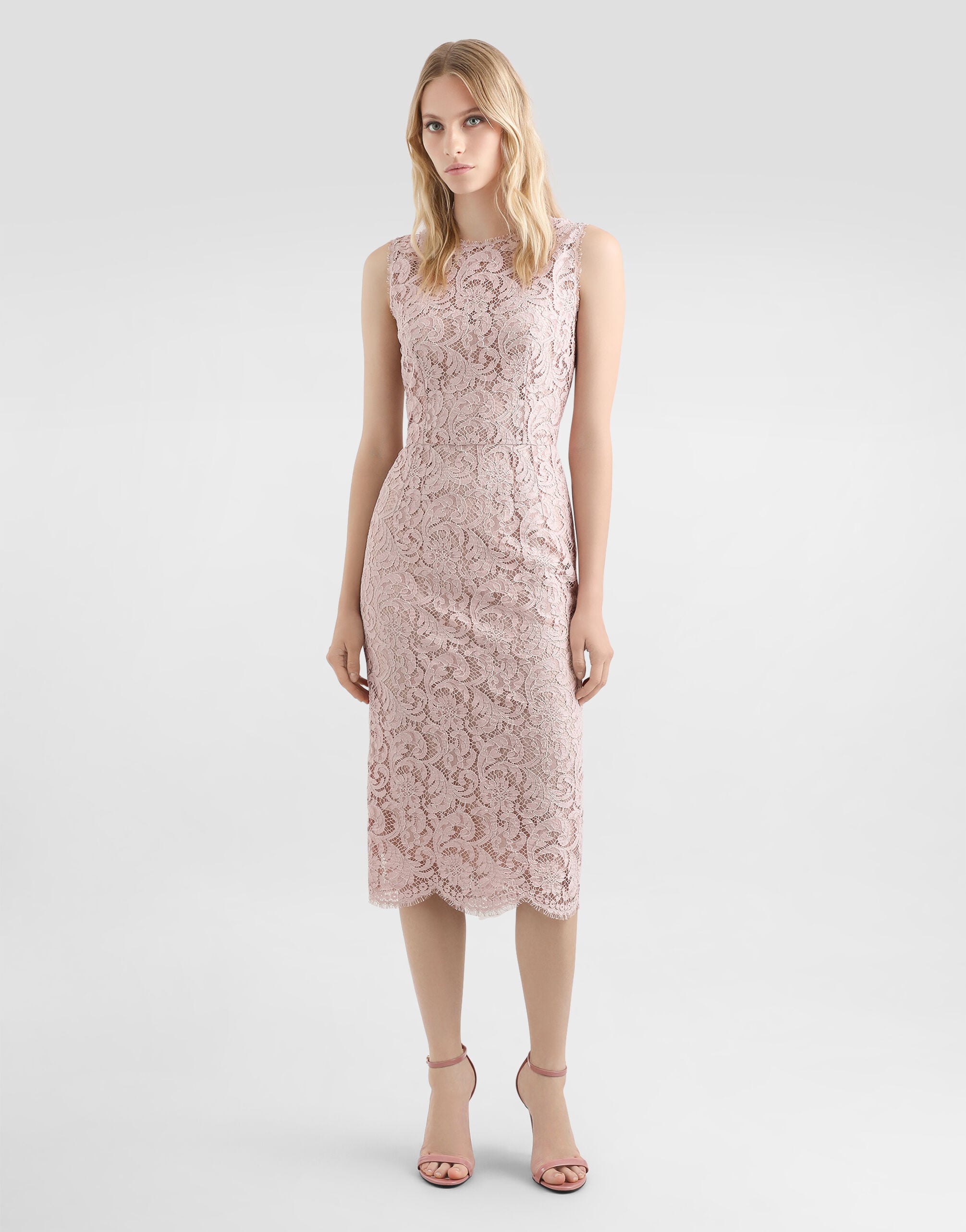 Cordonetto lace dress in Pink for Women | Dolce&Gabbana® US