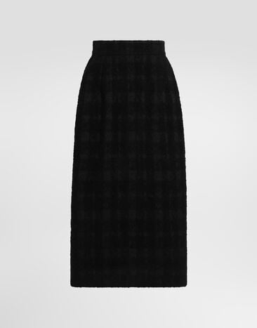 Dolce & Gabbana Wool-blend check bouclé skirt Dolce & Gabbana Wool-blend check bouclé skirt Black F4DG9TFQZBD