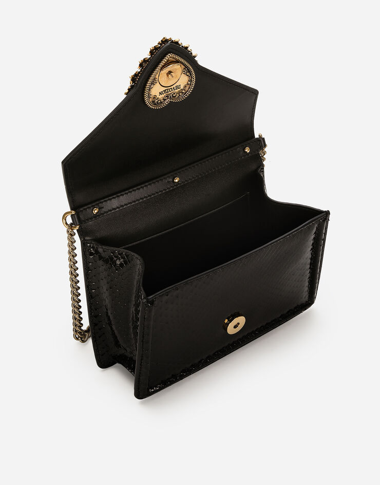 Small Devotion bag in python skin in Black for Women | Dolce&Gabbana®