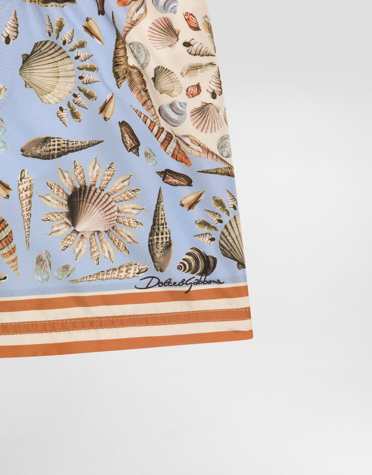 Dolce & Gabbana Medium boxer shorts in canvas with shells print Multicolor L1J850ON08L