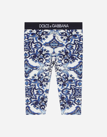 Dolce & Gabbana Leggings de interlock con estampado de mayólica Multicolor L2JP5BG7EX3