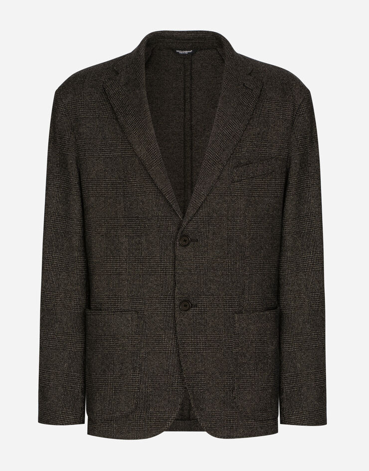 Dolce&Gabbana Single-breasted jersey glen plaid jacket Multicolor G2RC3TGG714