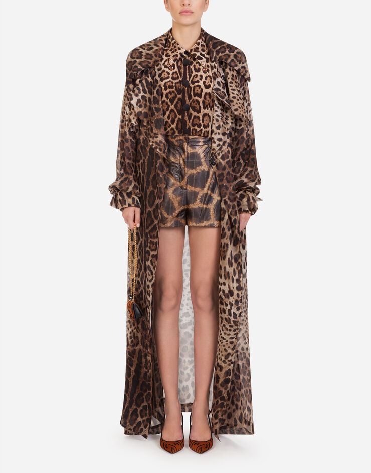 Dolce & Gabbana Organza trench coat with leopard print ESTAMPADO ANIMALIER F0Z79THS15L