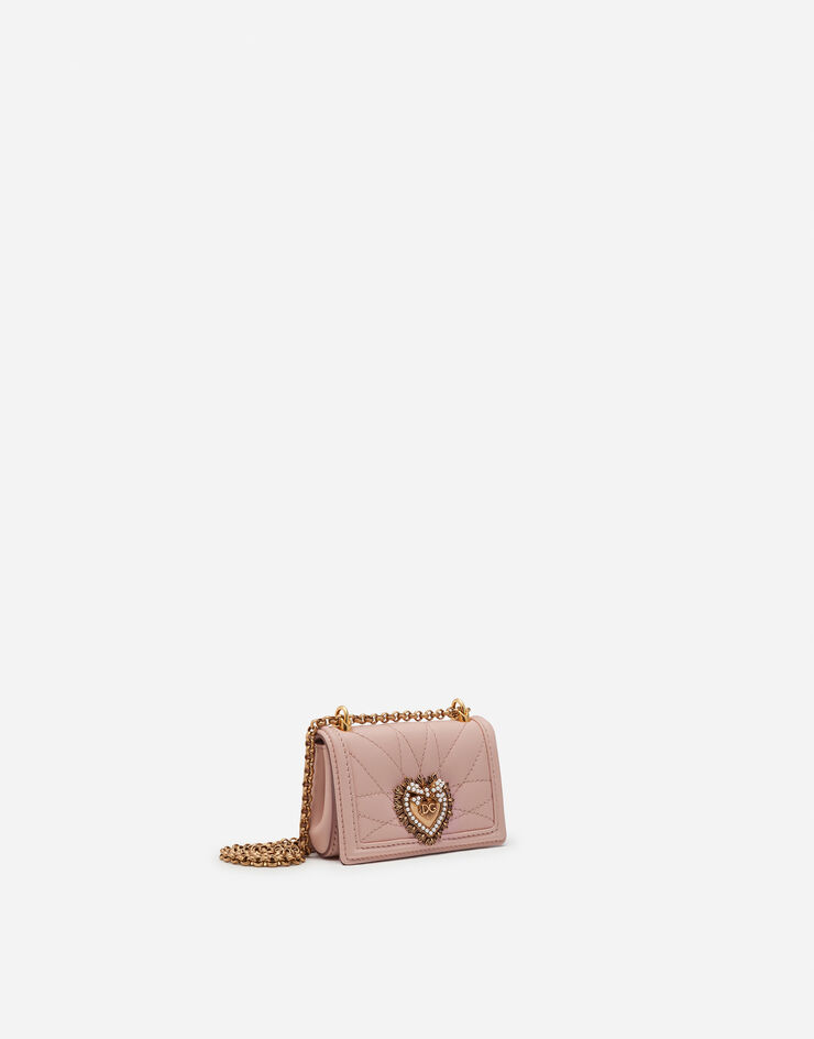 Dolce & Gabbana Devotion micro bag in quilted nappa leather ROSE PÂLE BI1399AJ114
