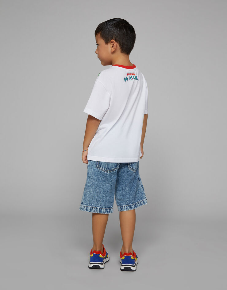 Dolce & Gabbana T-shirt in jersey con stampa hawaii Stampa L4JTEYG7L6B