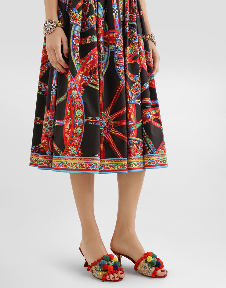 Dolce & Gabbana Carretto-print poplin long dress Multicolor F615YTGDDTF