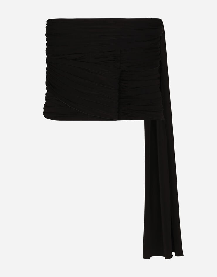 Dolce & Gabbana حزام وسط رجالي بأشرطة جانبية وزمات أسود GR253EFUIAU