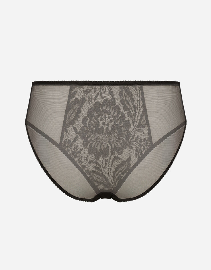 Dolce & Gabbana Slip en dentelle et tulle Noir O2F63TONQ79