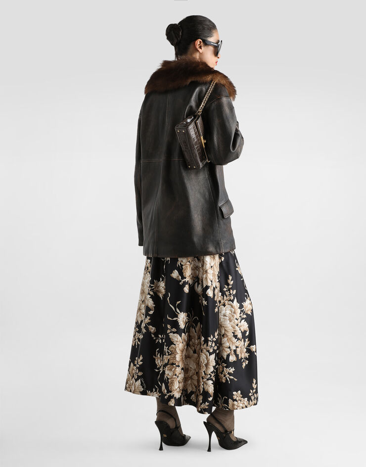 Dolce & Gabbana Jupe midi à imprimé roses Imprimé F4C6VTIS1ZU