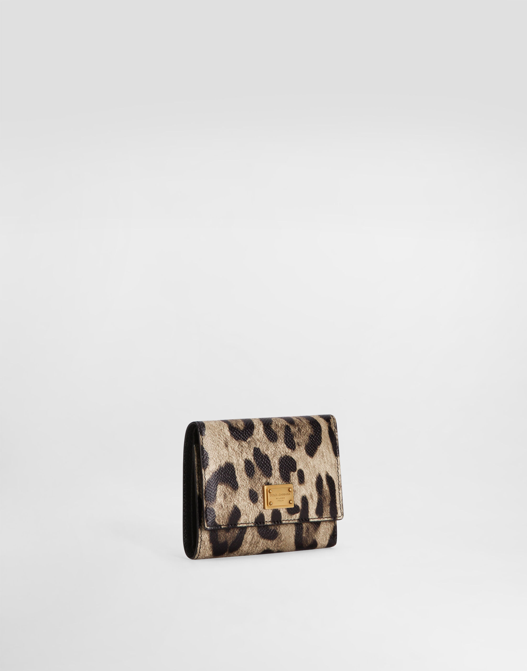 Leopard-print wallet in dauphine calfskin in Print for Women