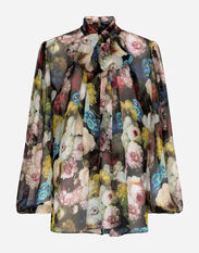 Dolce & Gabbana Chiffon shirt with nocturnal flower print Print F7W98THS5NO
