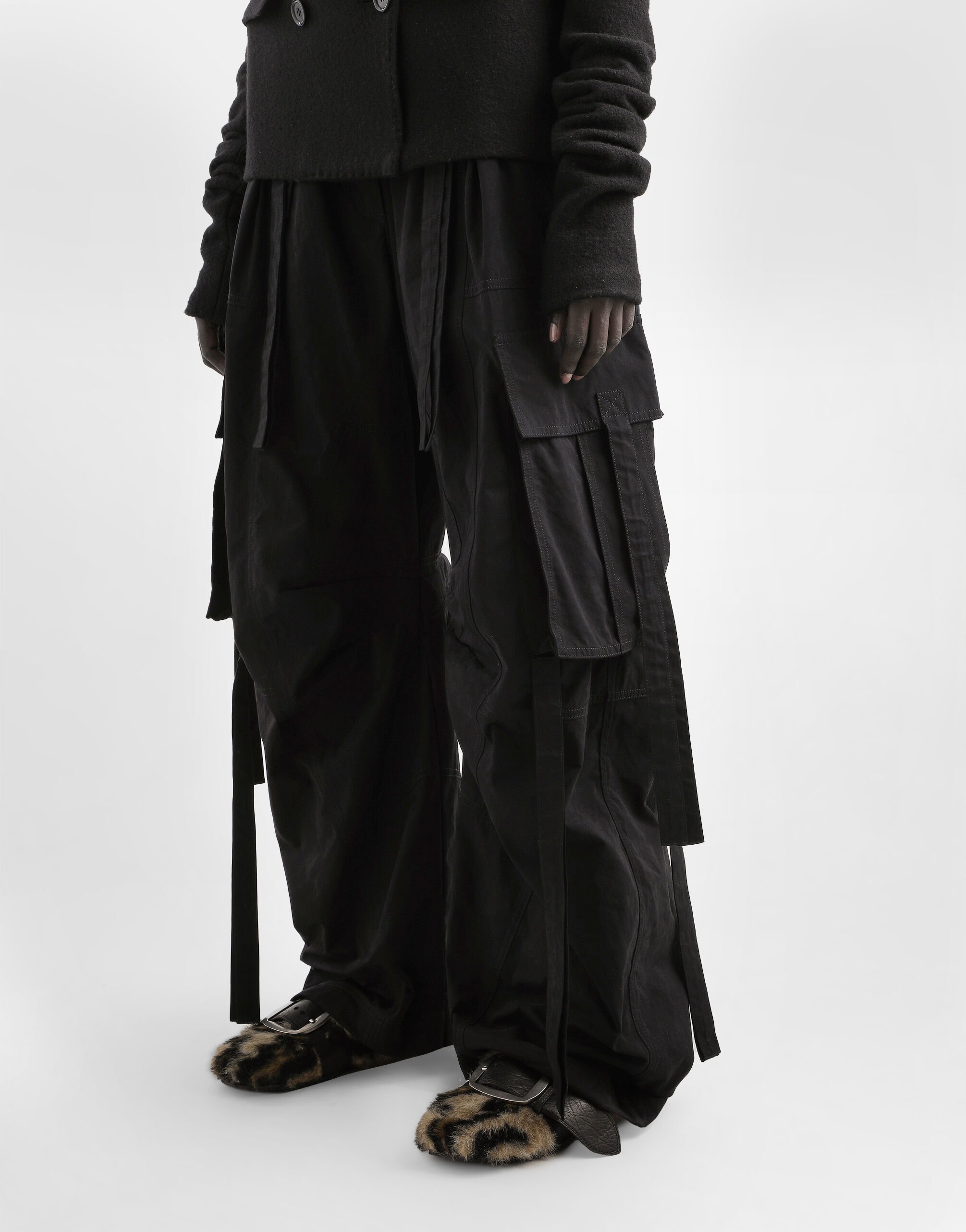 Waxed faille cargo pants in Black for Women | Dolce&Gabbana® US