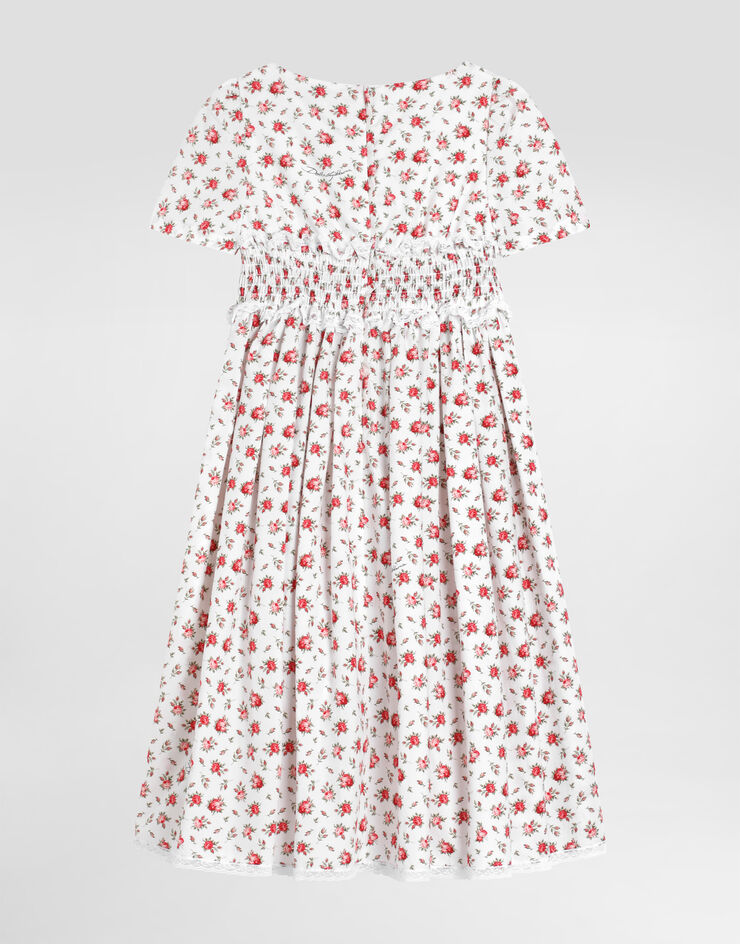 Dolce & Gabbana Small rose-print poplin dress Multicolor L54DQ5HS5UB