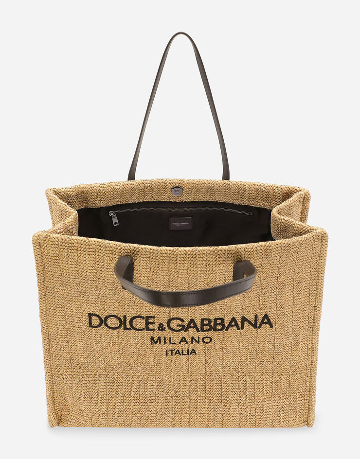Dolce & Gabbana Großer Shopper aus Strohgeflecht Beige BM2274AN232