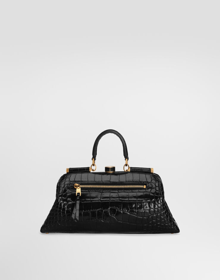 Dolce & Gabbana 핸드백 Grandma 미디엄 앨리게이터 가죽 소재 블랙 BB7986B2EN0
