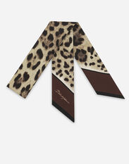 Dolce&Gabbana Leopard-print twill headscarf (6x100) Brown FS215AGDBY0