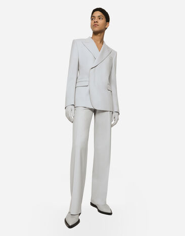 Dolce & Gabbana Stretch wool twill pants with straight leg Grey GYZMHTGH054