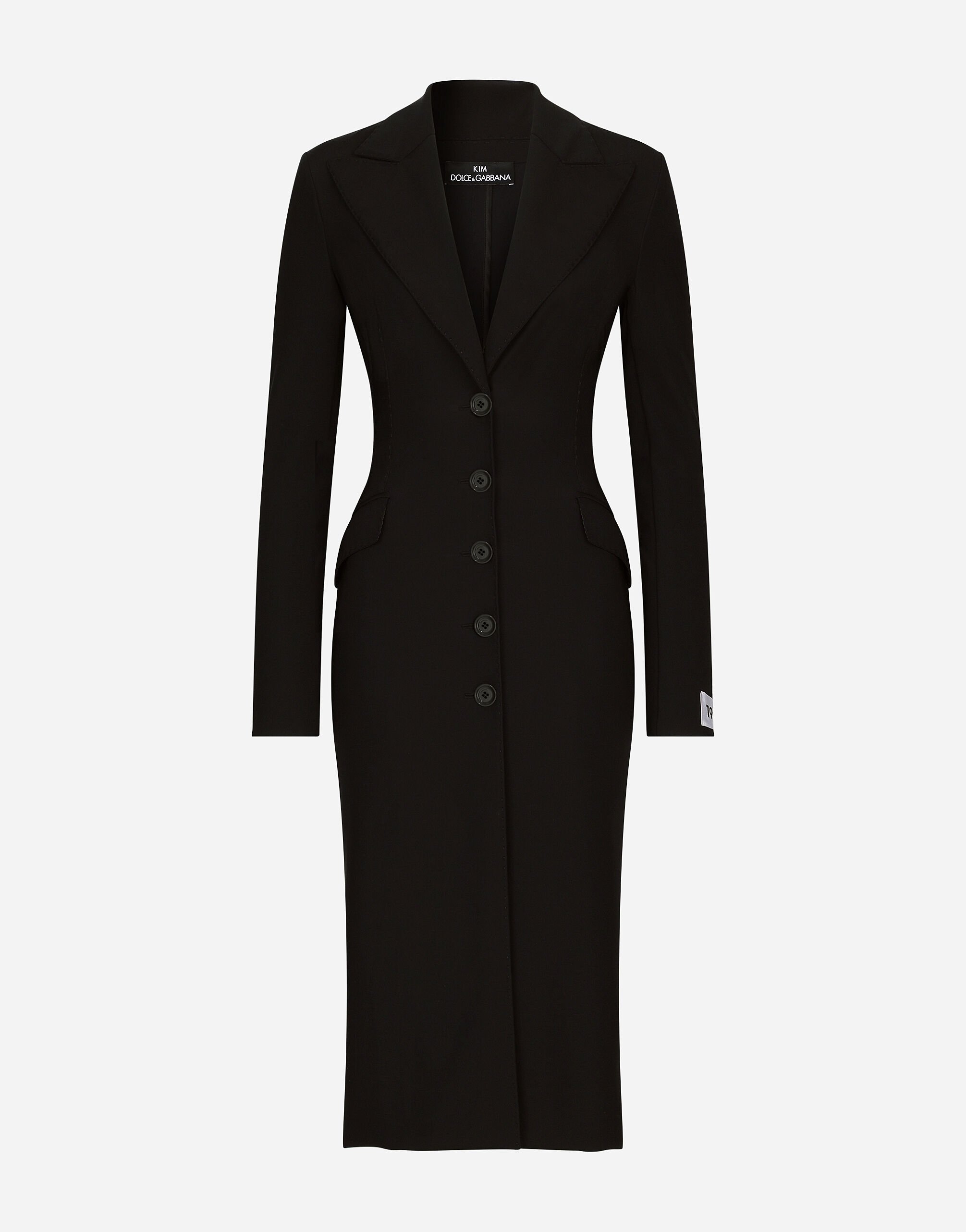 Dolce & Gabbana KIM DOLCE&GABBANA Vestido abrigo de punto con etiqueta Re-Edition Negro VG6187VN187