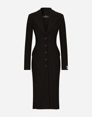 Dolce&Gabbana KIM DOLCE&GABBANA Jersey coat dress with the Re-Edition label Black F6DIBTGDB2M