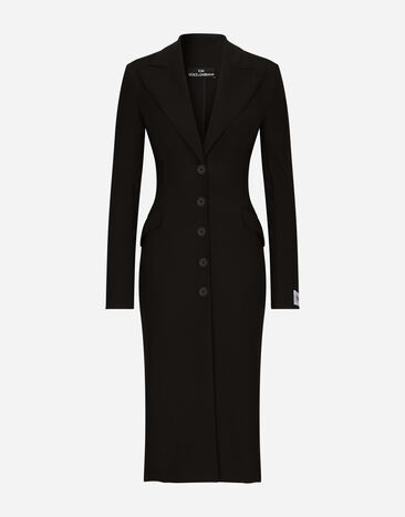 Dolce & Gabbana KIM DOLCE&GABBANAفستان معطف جيرسي ببطاقة Re-Edition أسود VG6187VN187