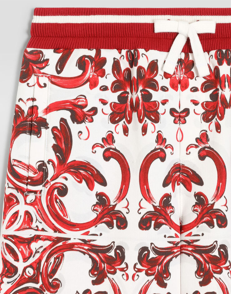 Dolce & Gabbana Bermuda en molleton à imprimé majolique Multicolor L4JQR4II7KU