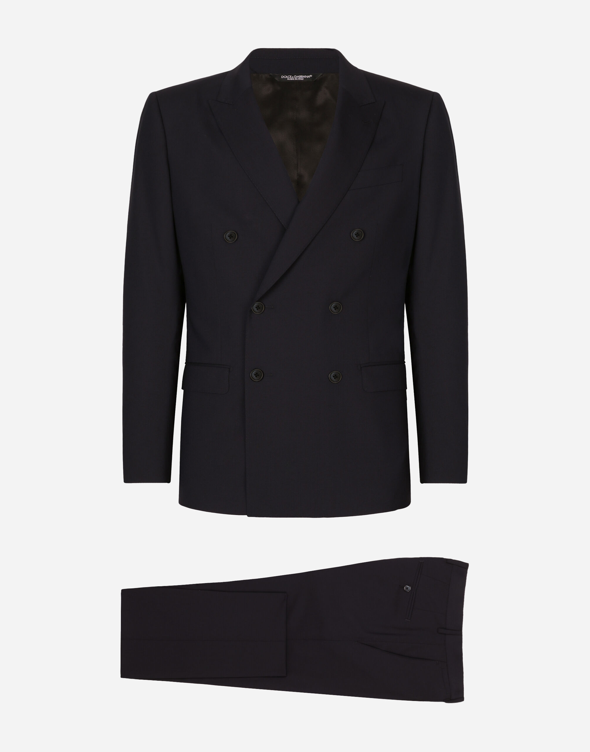 Dolce & Gabbana بدلة بقصة مارتيني من صوف مرن بصف أزرار مزدوج أسود G2RQ2TGF815
